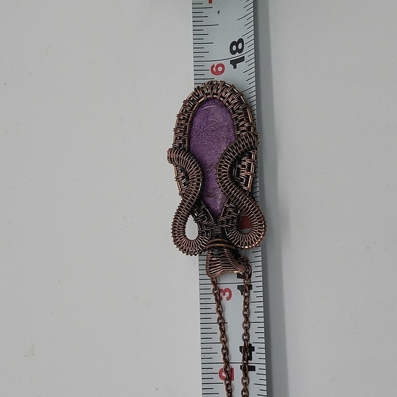999- Purpurite Natural Stone Wire Wrapped Handmade Pendant Necklace NWT - Picture 4 of 12